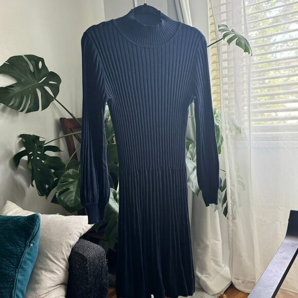 Max Studio Navy Knit Midi Dress - Picture 1 of 3